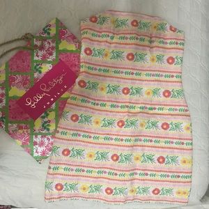 Lily Pulitzer embroidered strapless dress